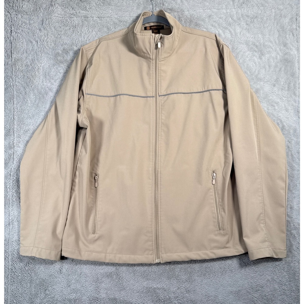 Harriton Volvo Car Open Jacket Mens XL Beige Full Zip Tennis Activewear
